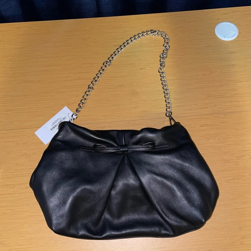 Reformation Vittoria Leather clutch Black